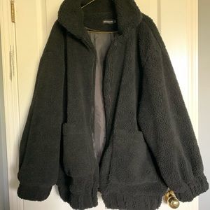 Pretty Little Thing Black Teddy Coat
